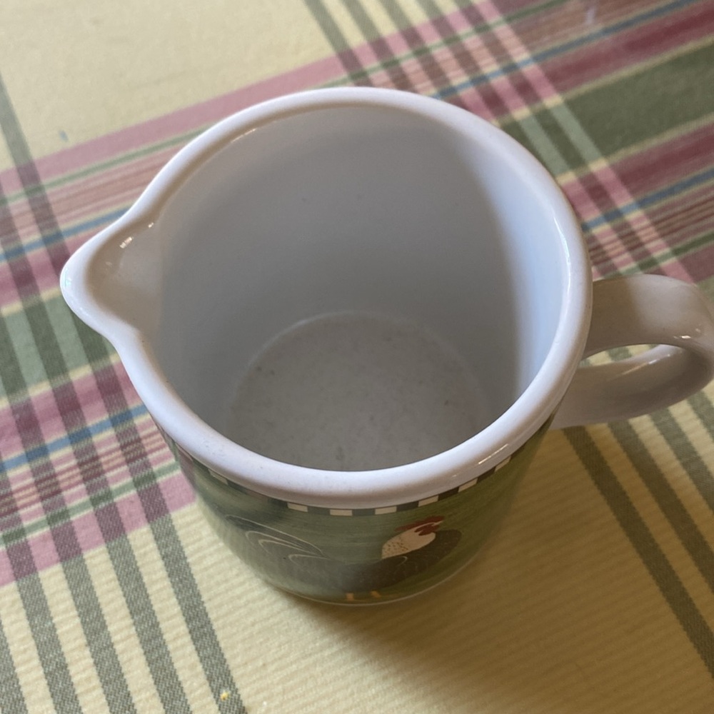 Rooster Design Cream Pitcher - Picture 2 of 3